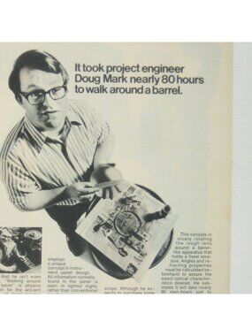General Motors 1972 Ad Doug Mark Project Engineer Barrel Lens Work Print AD